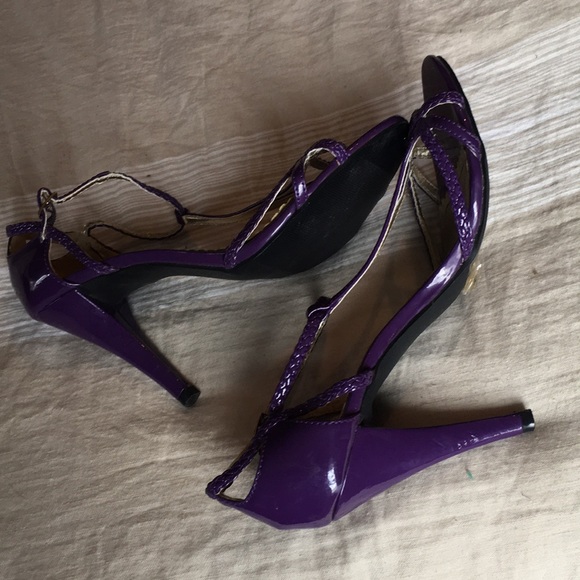 Deep purple strappy heel - Picture 5 of 6